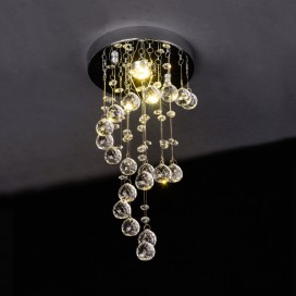 1 Light Spiral Modern K9 Crystal Sparkle Luxury Rain Drop Chandelier