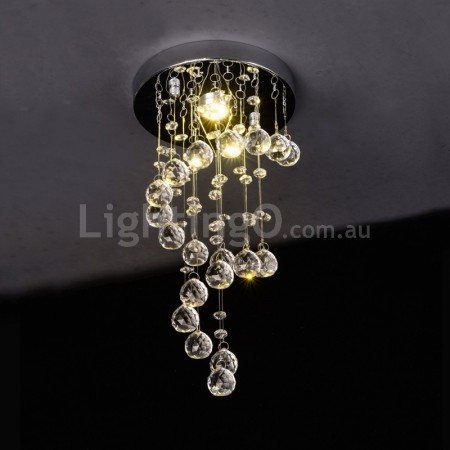 1 Light Spiral Modern K9 Crystal Sparkle Luxury Rain Drop Chandelier