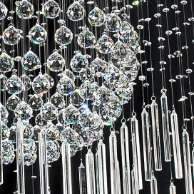 Square Ball Modern K9 Crystal Sparkle Luxury Rain Drop Chandelier