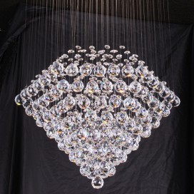 Round Modern K9 Crystal Sparkle Luxury Rain Drop Chandelier