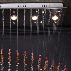 6 Light Modern K9 Crystal Sparkle Luxury Rain Drop Chandelier