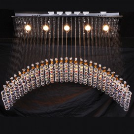 6 Light Modern K9 Crystal Sparkle Luxury Rain Drop Chandelier