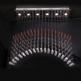 6 Light Modern K9 Crystal Sparkle Luxury Rain Drop Chandelier