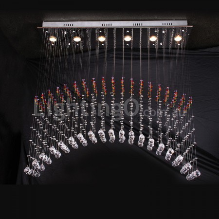 6 Light Modern K9 Crystal Sparkle Luxury Rain Drop Chandelier