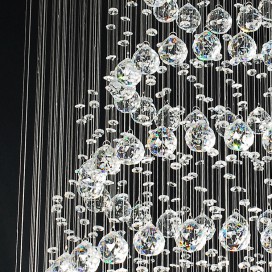 8 Light Round Modern K9 Crystal Sparkle Luxury Rain Drop Chandelier