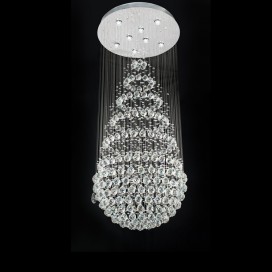 8 Light Round Modern K9 Crystal Sparkle Luxury Rain Drop Chandelier