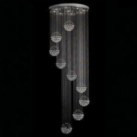 9 Light Round Modern K9 Crystal Sparkle Luxury Rain Drop Chandelier