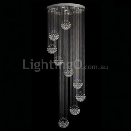 9 Light Round Modern K9 Crystal Sparkle Luxury Rain Drop Chandelier