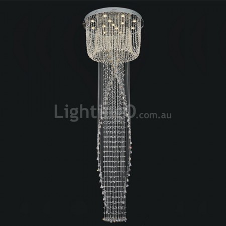 13 Light Round Modern K9 Crystal Sparkle Luxury Rain Drop Chandelier