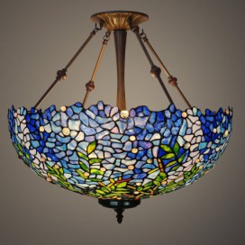 20 Inch Wisteria Stained Glass Pendant Light