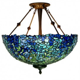 20 Inch Wisteria Stained Glass Pendant Light