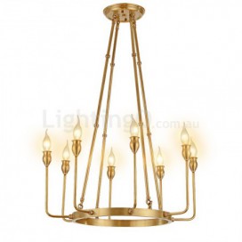 8 Light Retro Rustic Luxury Brass Chandelier