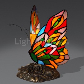 5 Inch Butterfly Stained Glass Table Lamp
