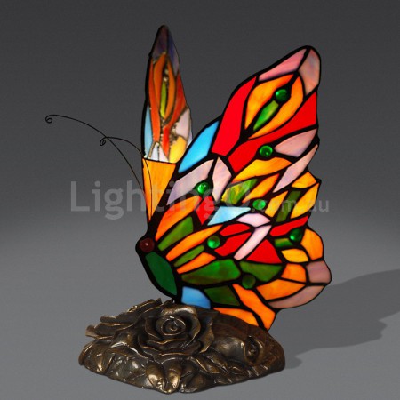 5 Inch Butterfly Stained Glass Table Lamp