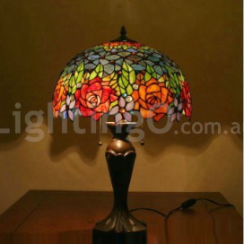 16 Inch Rose Stained Glass Table Lamp