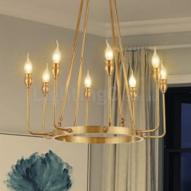 8 Light Retro Rustic Luxury Brass Chandelier