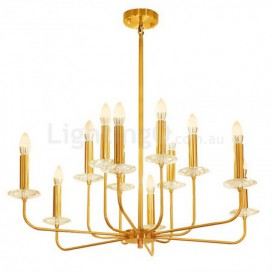 12 Light Retro Rustic Luxury Brass Chandelier