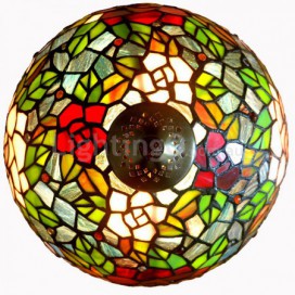 12 Inch Rose Stained Glass Table Lamp