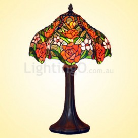 12 Inch Red Stained Glass Table Lamp