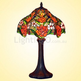 12 Inch Red Stained Glass Table Lamp