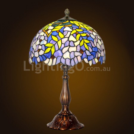 12 Inch Wisteria Stained Glass Table Lamp