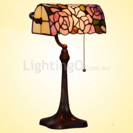 10 Inch Rose Stained Glass Table Lamp