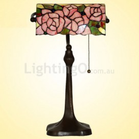 10 Inch Rose Stained Glass Table Lamp