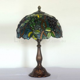 12 Inch Rural Retro Grape Stained Glass Table Lamp