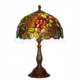 12 Inch Rural Retro Grape Stained Glass Table Lamp