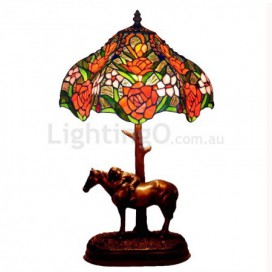 12 Inch Retro Rose Stained Glass Table Lamp
