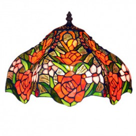 12 Inch Retro Rose Stained Glass Table Lamp