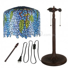 18 Inch Blue Wisteria Stained Glass Table Lamp