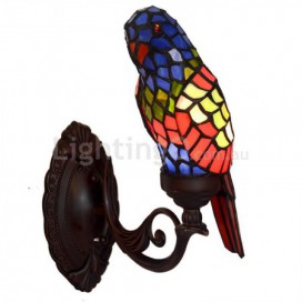 Rural Parrot Stained Glass Wall light
