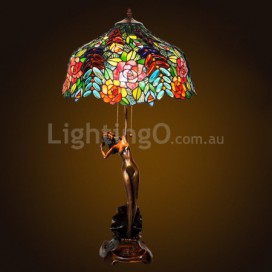17 Inch Rose Stained Glass Table Lamp