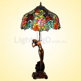 17 Inch Rose Stained Glass Table Lamp