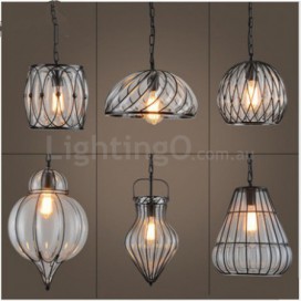 1 Light Vintage Glass Loft Pendant Light