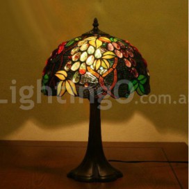 12 Inch Retro Grape Stained Glass Table Lamp
