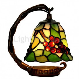 6 Inch Grape Stained Glass Table Lamp