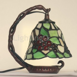 6 Inch Grape Stained Glass Table Lamp