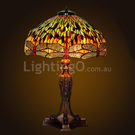 20 Inch Dragonfly Stained Glass Table Lamp