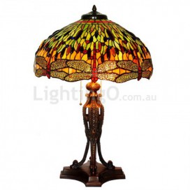 20 Inch Dragonfly Stained Glass Table Lamp