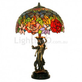 16 Inch Rose Stained Glass Table Lamp