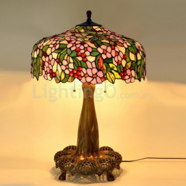 20 Inch Peach Stained Glass Table Lamp