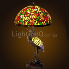 20 Inch Rural Retro Stained Glass Table Lamp