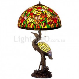 20 Inch Rural Retro Stained Glass Table Lamp