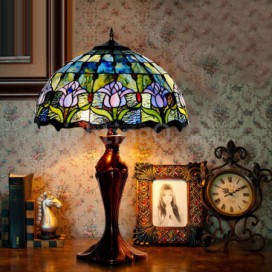 16 Inch Tulip Stained Glass Table Lamp