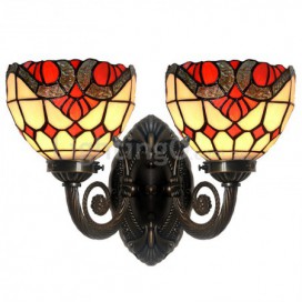 2 Light Baroque Stained Glass Wall light