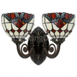 2 Light Baroque Stained Glass Wall light