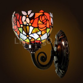 1 Light Rose Stained Glass Wall light