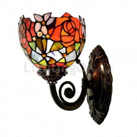 1 Light Rose Stained Glass Wall light